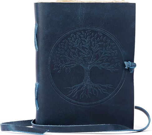 Leather Journal for women and men 8 x 6-inch Antique Handmade lined Deckle Edge Vintage Paper Tree of Life/Writing Notebook Diary, Writing pad Gift for Artist, Sketch (8x6) in Kuwait