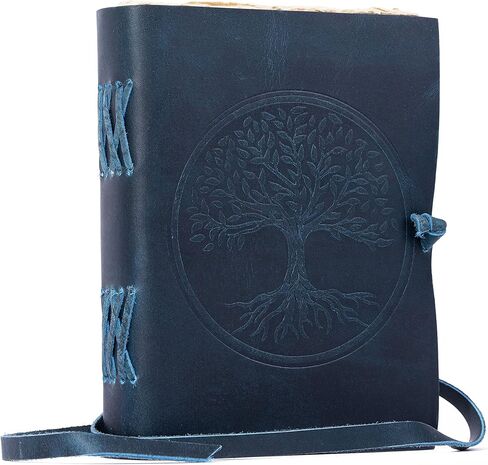 Leather Journal for women and men 8 x 6-inch Antique Handmade lined Deckle Edge Vintage Paper Tree of Life/Writing Notebook Diary, Writing pad Gift for Artist, Sketch (8x6) in Kuwait