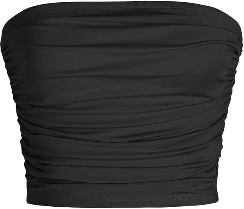 CIDER Strapless Ruched Crop Top in Kuwait