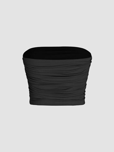 CIDER Strapless Ruched Crop Top in Kuwait