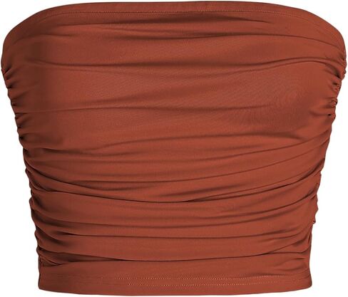 CIDER Strapless Ruched Crop Top in Kuwait