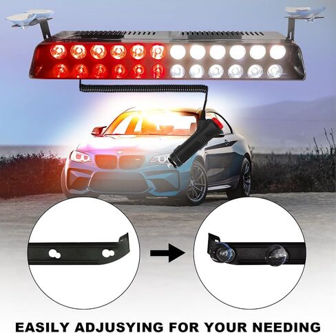 Green Dash Lights 12Leds Emergency Warning Strobe Lights 17 Modes With Suction Cups Base for Snow Plow, Trucks, Construction Vehicles in Saudi Arabia