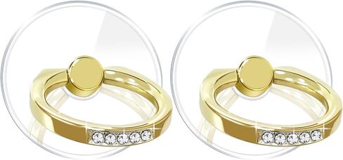 Clear Gold Phone Holder Ring Grips for iPhone Samsung Galaxy, Transparent Finger Ring Stand for Smartphones Tablets Cases 5-Crystal in Saudi Arabia