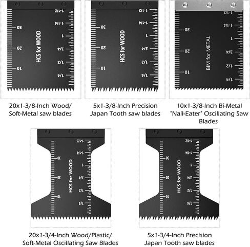 أفضل 60 مجموعة شفرات متأرجحة لتقطيع الخشب والمعادن مع موازين قياس تناسب كابل Multimaster Porter Black & Decker Craftsman Ryobi in Kuwait