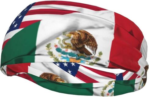 Mexico Flag Running Headbands for Men Women Mexican Sports Sweatbands for Basketball, Yoga, Workout Stretchy Hairband in Saudi Arabia