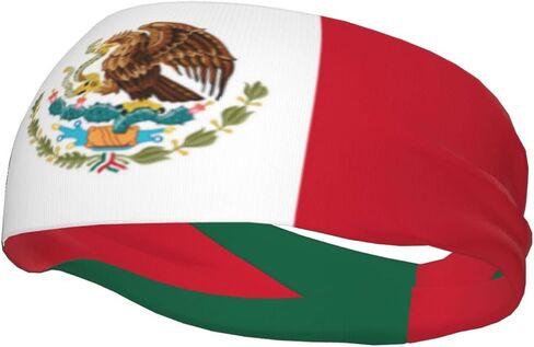 Mexico Flag Running Headbands for Men Women Mexican Sports Sweatbands for Basketball, Yoga, Workout Stretchy Hairband in Saudi Arabia