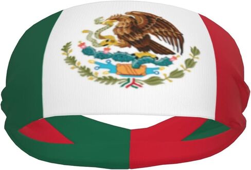 Mexico Flag Running Headbands for Men Women Mexican Sports Sweatbands for Basketball, Yoga, Workout Stretchy Hairband in Saudi Arabia