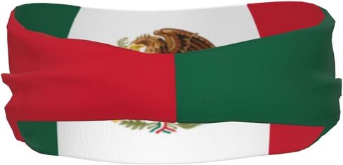 Mexico Flag Running Headbands for Men Women Mexican Sports Sweatbands for Basketball, Yoga, Workout Stretchy Hairband in Saudi Arabia