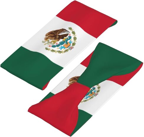 Mexico Flag Running Headbands for Men Women Mexican Sports Sweatbands for Basketball, Yoga, Workout Stretchy Hairband in Saudi Arabia
