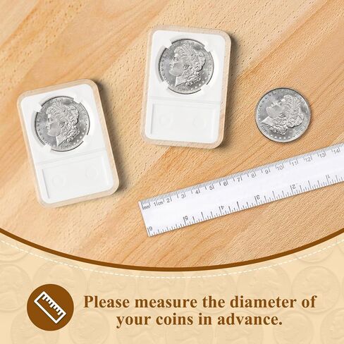 10 قطع من حافظات العملات البلاستيكية 38 مم حاملات مجموعة العملات المعدنية لحقيبة تخزين العملات المعدنية بالدولار الفضي مع حشية بيضاء وأكمام عملات بلاستيكية لهواة جمع العملات المعدنية in Kuwait