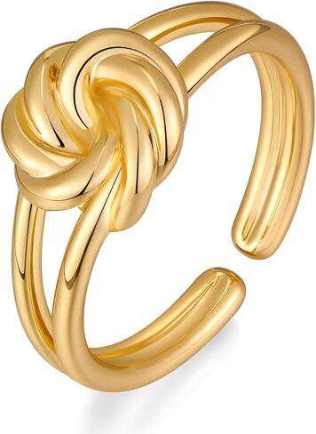 خواتم ذهبية للنساء والفتيات حلقات عقدة كلاسيكية هدايا خواتم مفتوحة وقابلة للتعديل in Kuwait