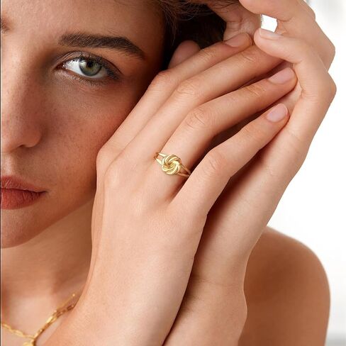 خواتم ذهبية للنساء والفتيات حلقات عقدة كلاسيكية هدايا خواتم مفتوحة وقابلة للتعديل in Kuwait