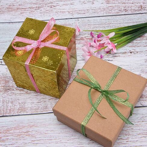10 Rolls 1/4 Inch Width Metallic Glitter Ribbons for Holiday Wedding Birthday Party Decoration Gift Wrapping (10 Colors) in Saudi Arabia