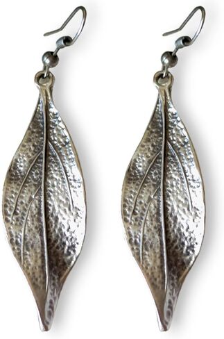 tribal leaf earrings metal boho earrings unique silver jewelry handmade jewellery in Saudi Arabia