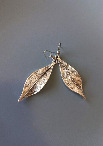 tribal leaf earrings metal boho earrings unique silver jewelry handmade jewellery in Saudi Arabia