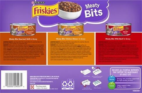 Friskies Wet Cat Food, Meaty Bites, 3-Flavor Variety Pack, 5.5-Ounce Can, Pack Of 12 in Saudi Arabia
