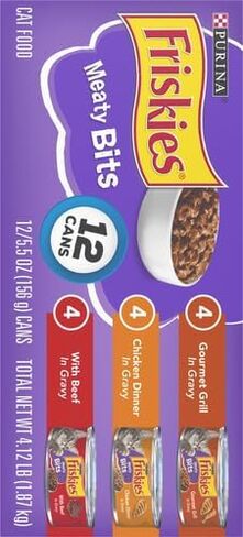 Friskies Wet Cat Food, Meaty Bites, 3-Flavor Variety Pack, 5.5-Ounce Can, Pack Of 12 in Saudi Arabia