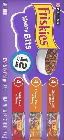 Friskies Wet Cat Food, Meaty Bites, 3-Flavor Variety Pack, 5.5-Ounce Can, Pack Of 12 in Saudi Arabia