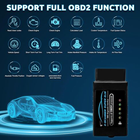 Obd2 Scanner Bluetooth ELM327 with PIC18F25K80 Original Chip,Obdii Diagnostic Tool,Car Code Reader Bluetooth Compatible for 1996+ Vehicles,Work with Android,Windows and Symbian System in Saudi Arabia