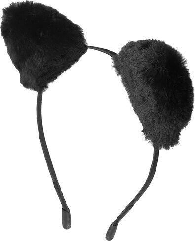 عصابة رأس Luwint Fluffy Cat Ears، إكسسوارات أزياء قطة سوداء لطيفة للبالغين in Saudi Arabia