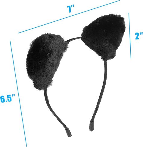 عصابة رأس Luwint Fluffy Cat Ears، إكسسوارات أزياء قطة سوداء لطيفة للبالغين in Saudi Arabia