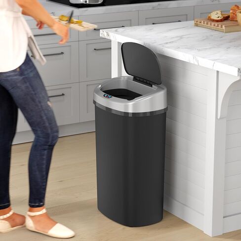 iTouchless 3 Gallon Pink Sensor Bathroom Trash Can, 10 Liter Slim Touchless Small Smart Bedroom Garbage Waste Basket Bin with Motion Lid in Saudi Arabia