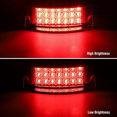 Partsam 2Pcs 6 inch Red 21LED Rectangle Side Marker Clearance Lights with Plastic Chrome Bezel, Waterproof 6"x2" Rectangular Stop Turn Brake Tail Lights for Trailer Truck RV Camper, Surface Mount, 12V in Saudi Arabia