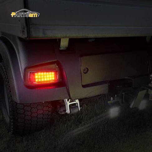 Partsam 2Pcs 6 inch Red 21LED Rectangle Side Marker Clearance Lights with Plastic Chrome Bezel, Waterproof 6"x2" Rectangular Stop Turn Brake Tail Lights for Trailer Truck RV Camper, Surface Mount, 12V in Saudi Arabia