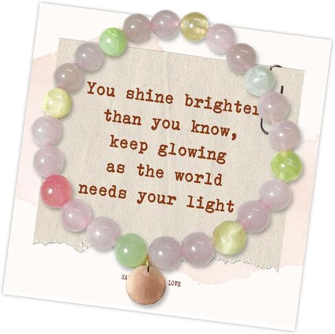 هدايا للفتيات المراهقات باللون الوردي، أساور مطرزة بالأحجار الطبيعية، مناسبة لعيد الميلاد وعيد الحب (وردي 1) in Kuwait