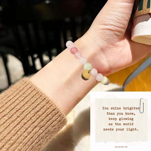 هدايا للفتيات المراهقات باللون الوردي، أساور مطرزة بالأحجار الطبيعية، مناسبة لعيد الميلاد وعيد الحب (وردي 1) in Kuwait