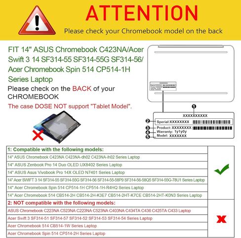 Fintie Sleeve Case for 14" ASUS Chromebook C423NA / Acer Swift 3 14 SF314-55 55G SF314-56 / Acer Chromebook Spin 514 CP514-1H - Premium PU Leather Portfolio Book Cover, Black in Saudi Arabia