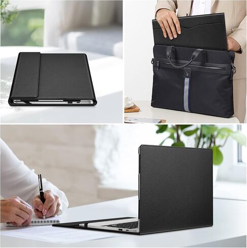 Fintie Sleeve Case for 14" ASUS Chromebook C423NA / Acer Swift 3 14 SF314-55 55G SF314-56 / Acer Chromebook Spin 514 CP514-1H - Premium PU Leather Portfolio Book Cover, Black in Saudi Arabia
