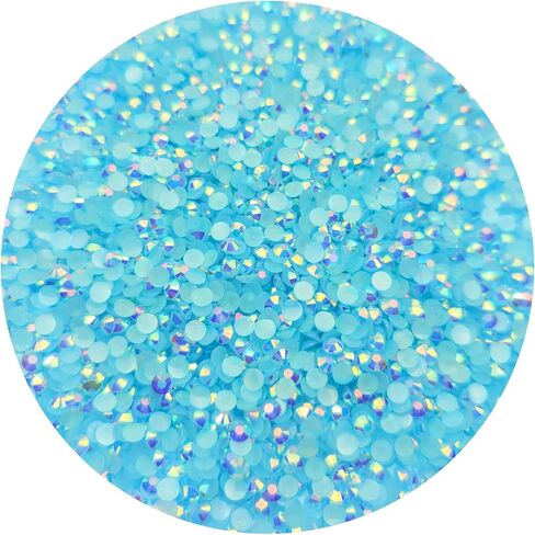 10000 قطعة 2 مم من الراتنج المسطح من حجر الراين المسطح AB اللون من أحجار الراين من الراتنج الهلامي للزجاجات والبهلوانات لتزيين الوجه والحرف اليدوية وحجر الماس اللامع اللامع (211 بحيرة زرقاء) in Kuwait