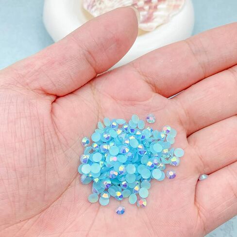 10000 قطعة 2 مم من الراتنج المسطح من حجر الراين المسطح AB اللون من أحجار الراين من الراتنج الهلامي للزجاجات والبهلوانات لتزيين الوجه والحرف اليدوية وحجر الماس اللامع اللامع (211 بحيرة زرقاء) in Kuwait