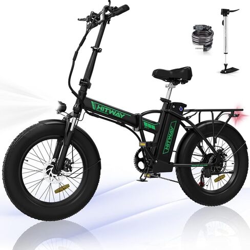 Electric Bike for Adults, 20" x 4.0 Fat Tire Ebike with 750W Motor, 48V/15Ah Foldable Electric Bicycle, E Bike Long Range for Mountain Beach Snow, 7-Speed, UL2849 Certified in Kuwait