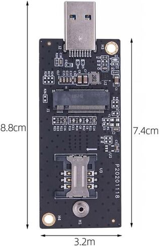 Cablecc Key-B M.2 NGFF WWAN إلى USB 3.0 محول بطاقة الناهض مع فتحة SIM لبطاقة مودم الوحدة اللاسلكية 3G/4G/5G LTE in Kuwait