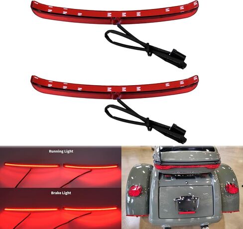 HDBUBALUS Motorcycle Rear Fender Blades Led Tail Light Brake Stop Running Lamp for Harley Touring Trike Glide 2009-2021 (Color: Red) in Saudi Arabia