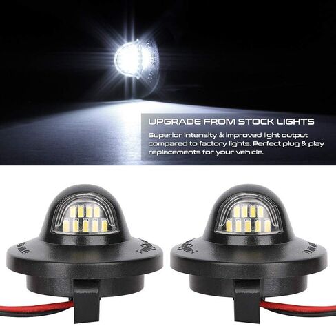 2pcs Car Led License Plate Light for Ford F150 F250 F350 F450 F550 Superduty Ranger Explorer Bronco Excursion Expedition Error Free 3W 9 Led White Rear Number Plate Lamp Assembly Replacement in Saudi Arabia