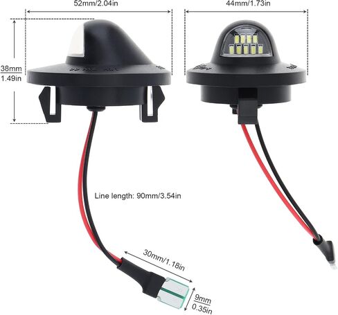 2 قطعة DC12V 6500K أبيض مقاوم للماء LED لوحة ترخيص ضوء مصباح مناسب لفورد F-150 F-250 F-350 F-450 F-550، مصباح لوحة ترخيص فائق السطوع in Kuwait