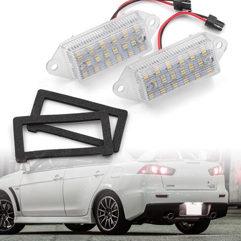 NSLUMO لانسر ضوء لوحة ترخيص مُضاء Led رقم لوحة مصباح لميتسوبيشي لانسر EVO X 2003-2017 السوبر مشرق Canbus خطأ مجاني 12 فولت LED الخلفية علامة ضوء in Saudi Arabia