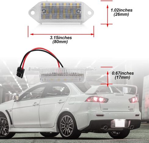 NSLUMO لانسر ضوء لوحة ترخيص مُضاء Led رقم لوحة مصباح لميتسوبيشي لانسر EVO X 2003-2017 السوبر مشرق Canbus خطأ مجاني 12 فولت LED الخلفية علامة ضوء in Saudi Arabia