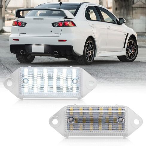 NSLUMO لانسر ضوء لوحة ترخيص مُضاء Led رقم لوحة مصباح لميتسوبيشي لانسر EVO X 2003-2017 السوبر مشرق Canbus خطأ مجاني 12 فولت LED الخلفية علامة ضوء in Saudi Arabia