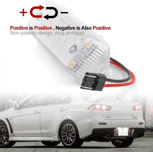 NSLUMO لانسر ضوء لوحة ترخيص مُضاء Led رقم لوحة مصباح لميتسوبيشي لانسر EVO X 2003-2017 السوبر مشرق Canbus خطأ مجاني 12 فولت LED الخلفية علامة ضوء in Saudi Arabia
