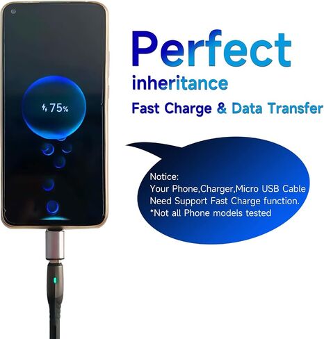 ANMONE 2 في 1 Micro USB (أنثى) إلى Micro USB/USB C (ذكر) محول مغناطيسي شحن سريع OTG محول أطراف مغناطيسية موصل لأجهزة Android الذكية والكمبيوتر اللوحي وماوس لاسلكي وسماعة أذن كابل الشاحن in Saudi Arabia