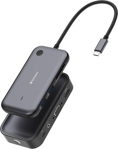 Verbatim Share My Screen Video Extender 1080p USB-C جهاز إرسال واستقبال HDMI لاسلكي محول عرض مع محور USB وقارئ بطاقات in Saudi Arabia