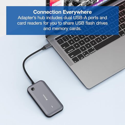 Verbatim Share My Screen Video Extender 1080p USB-C جهاز إرسال واستقبال HDMI لاسلكي محول عرض مع محور USB وقارئ بطاقات in Saudi Arabia