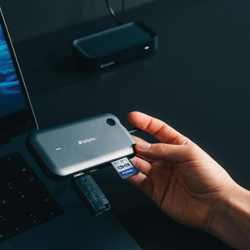 Verbatim Share My Screen Video Extender 1080p USB-C جهاز إرسال واستقبال HDMI لاسلكي محول عرض مع محور USB وقارئ بطاقات in Saudi Arabia