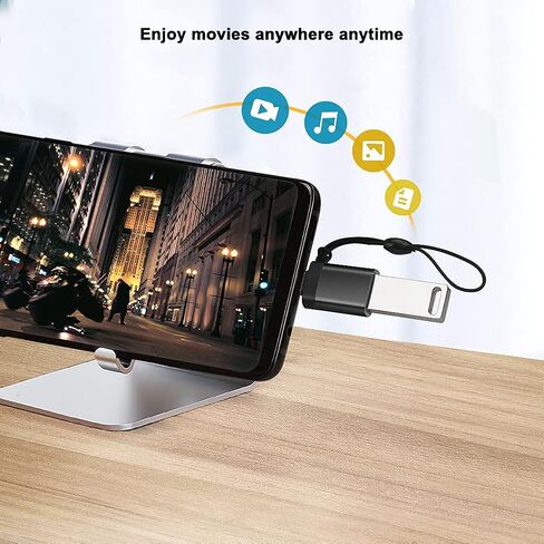 محول USB C إلى USB 3.0 مع حبل (عبوة من قطعتين)، محول USB C إلى USB A أنثى محول OTG USB من النوع C متوافق مع MacBook وSamsung Galaxy والمزيد، أسود in Kuwait