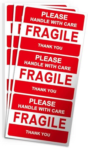 Fragile Stickers, Vinyl Laminated, for Shipping Packing, Weather Resistant UV Protected, Removable, 50 Labels (2.5x3.5 inch) in Saudi Arabia