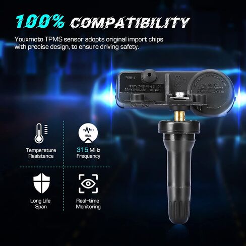مستشعر Youxmoto TPMS مبرمج مناسب 13598771، 315 ميجا هرتز مناسب لـ GMC Sierra/يناسب Chevy Silverado/يناسب كاديلاك إسكاليد/مستشعر ضغط الإطارات Buick، مناسب 13586335 13598772 in Saudi Arabia